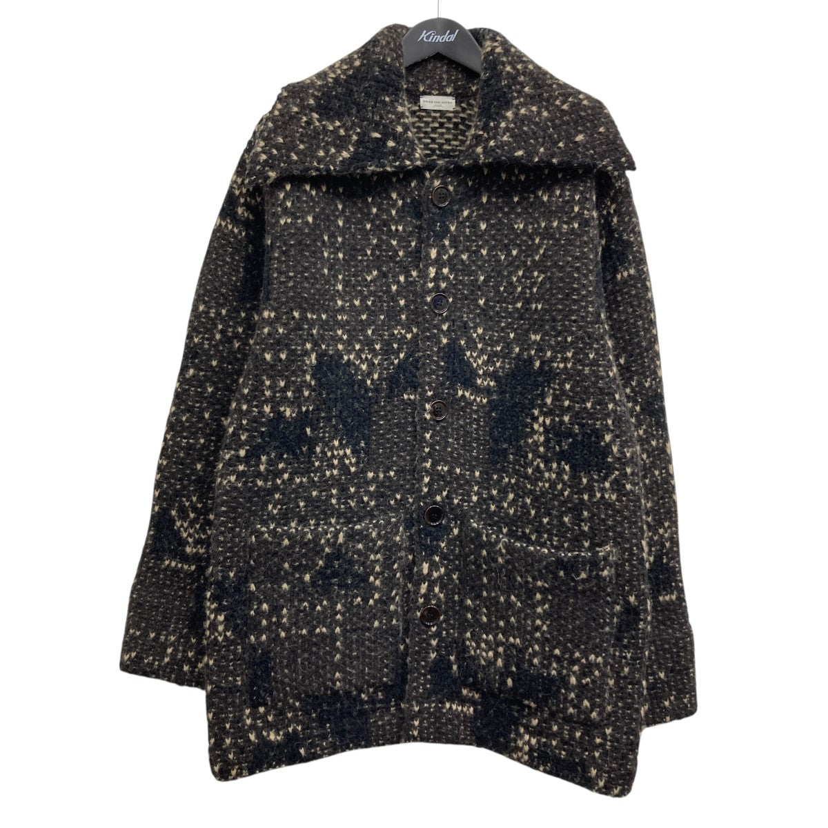 DRIES VAN NOTEN 24AW ジャガードニットカーディガン 古着・中古-1枚目のアイテム画像