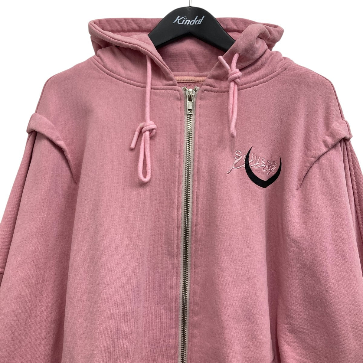 (未開封)1.050°C パーカー XSサイズ ピンク MIX LOGO & FACE FADED ZIP UP SWEAT HOODIE（パーカー）｜X-girl