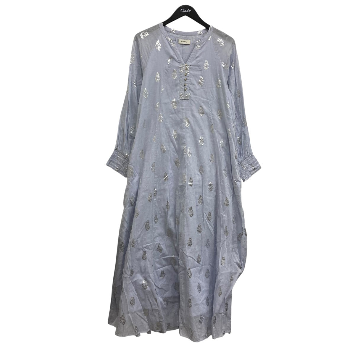 ne quittez pas Cotton Voile Foil Flower Print Sleeve Dress フラワーワンピース 古着・中古-1枚目のアイテム画像