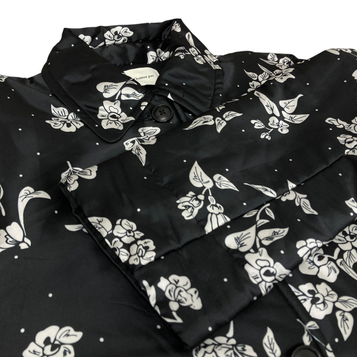 ne quittez pas Poly Dupion Flower Print Quilting Coat フラワープリントキルティングコート 古着・中古-4枚目のアイテム画像