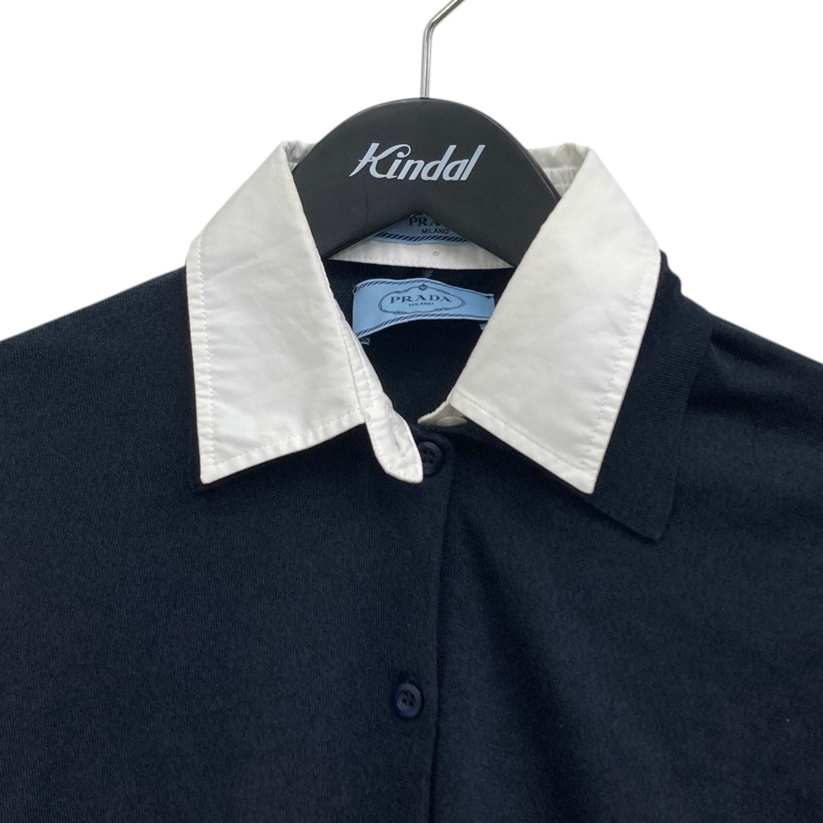 PRADA(プラダ) Detachable Collar Silk-Blend Knit Polo Shirtシルク