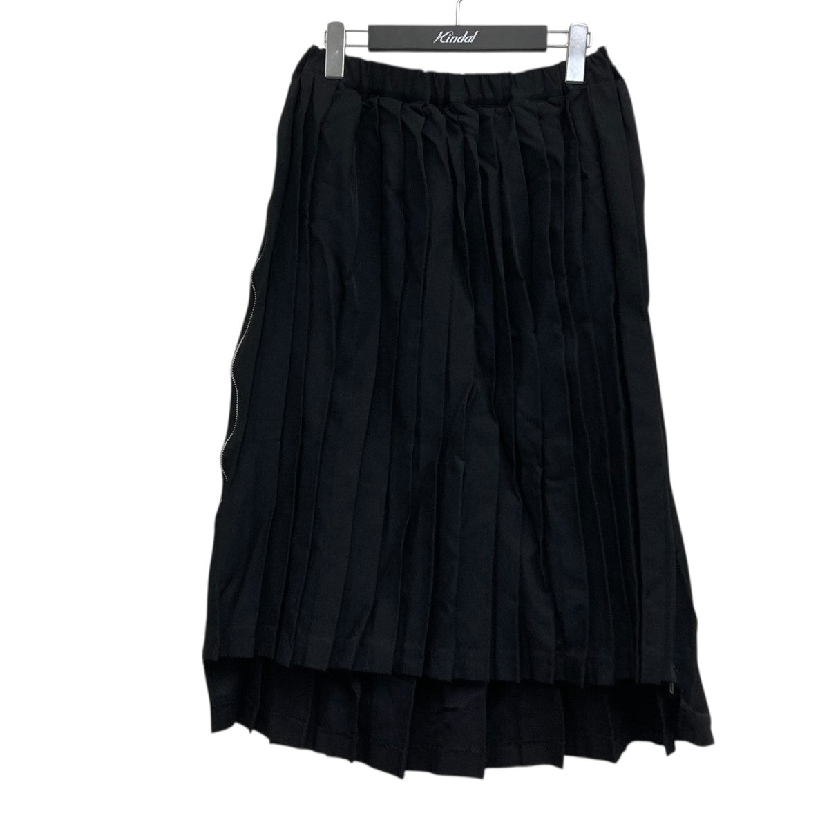 BLACK COMME des GARCONS ポリエステル縮絨ドローストリング サイドジップ プリーツスカート 古着・中古-1枚目のアイテム画像