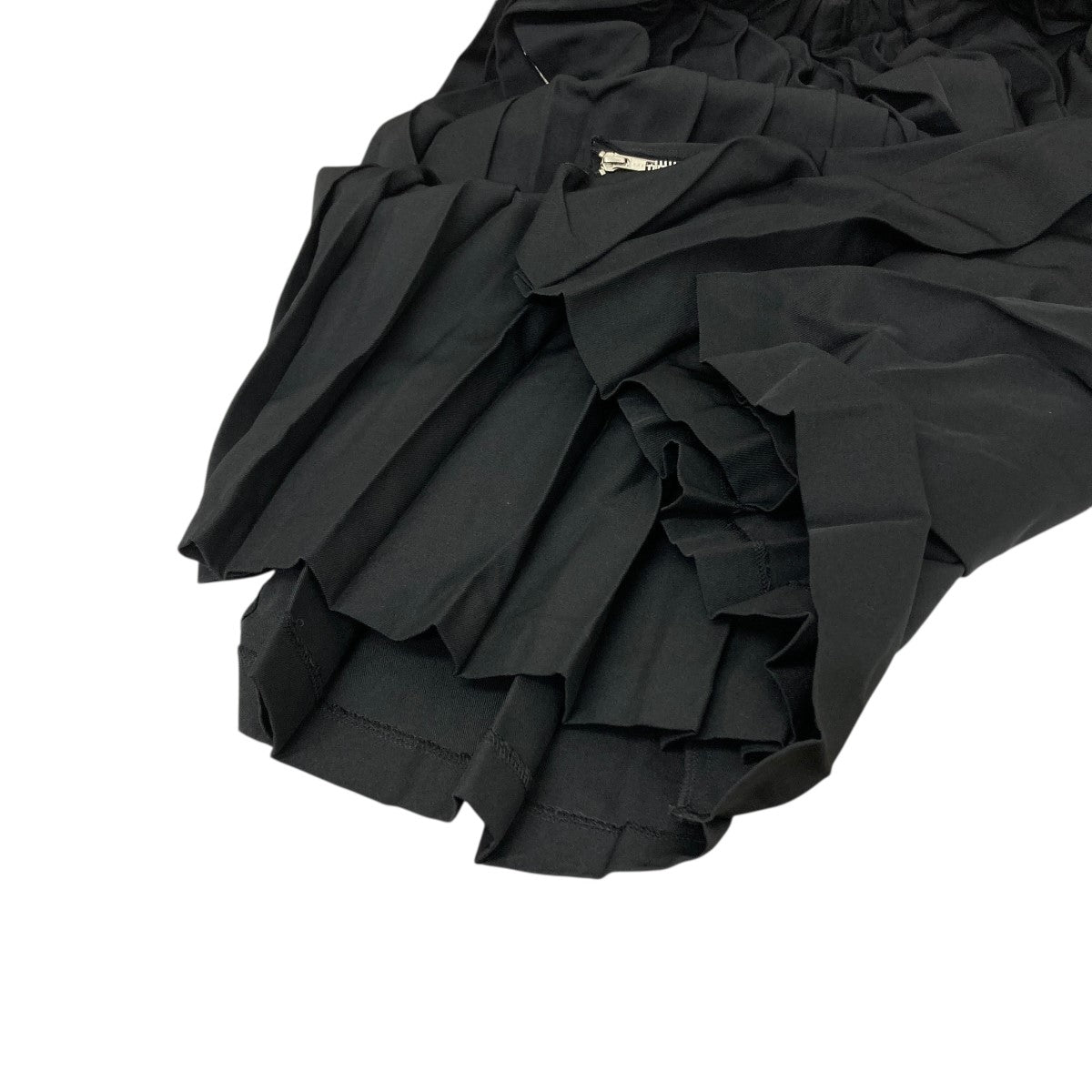 BLACK COMME des GARCONS ポリエステル縮絨ドローストリング サイドジップ プリーツスカート 古着・中古-3枚目のアイテム画像