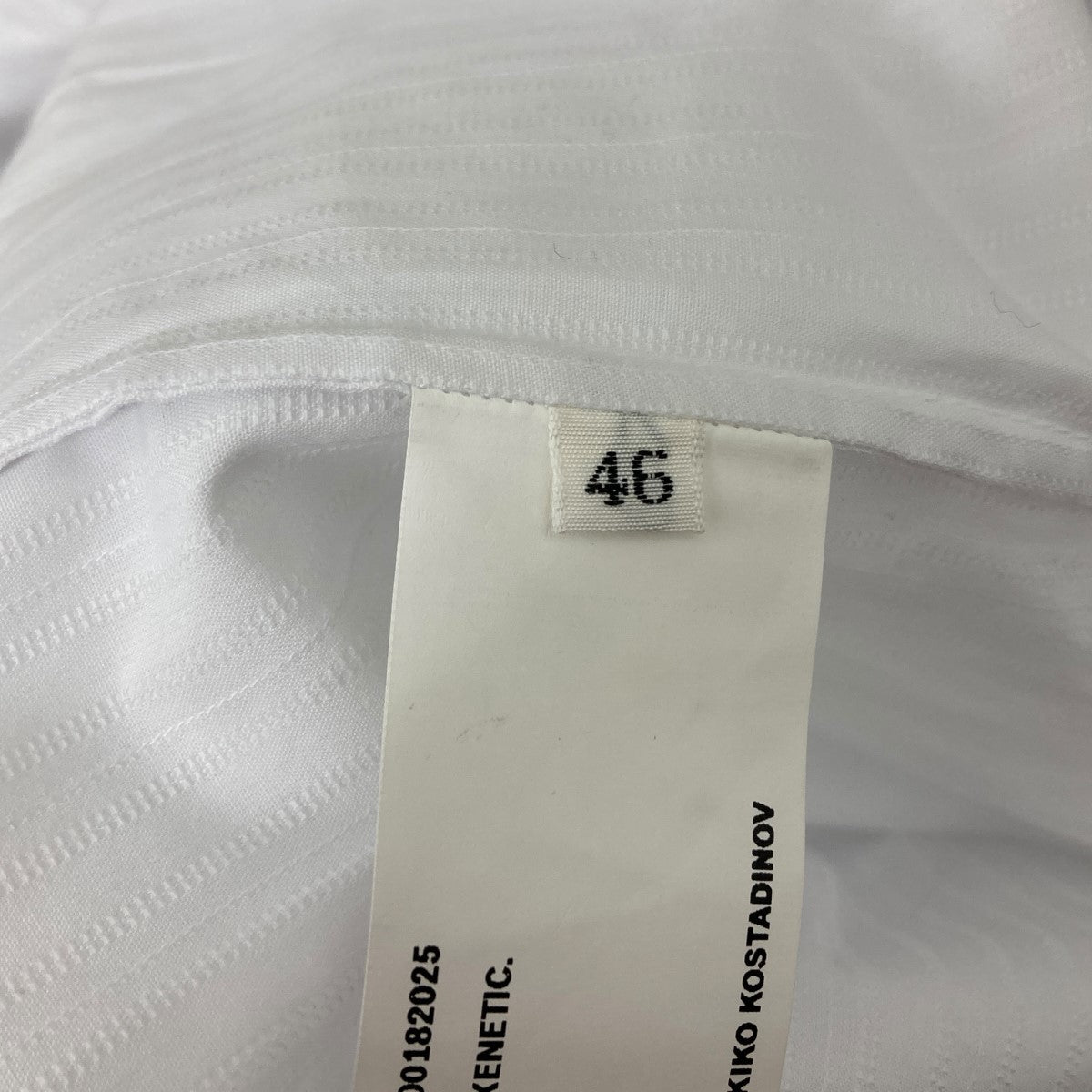 Kiko Kostadinov(キココスタディノフ) ZAFAR SHIRT ホワイト サイズ 46
