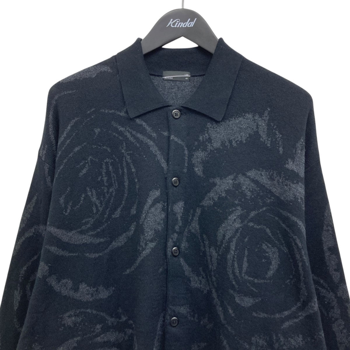 BIG ROSE KNIT SHIRT ニットポロカーディガン