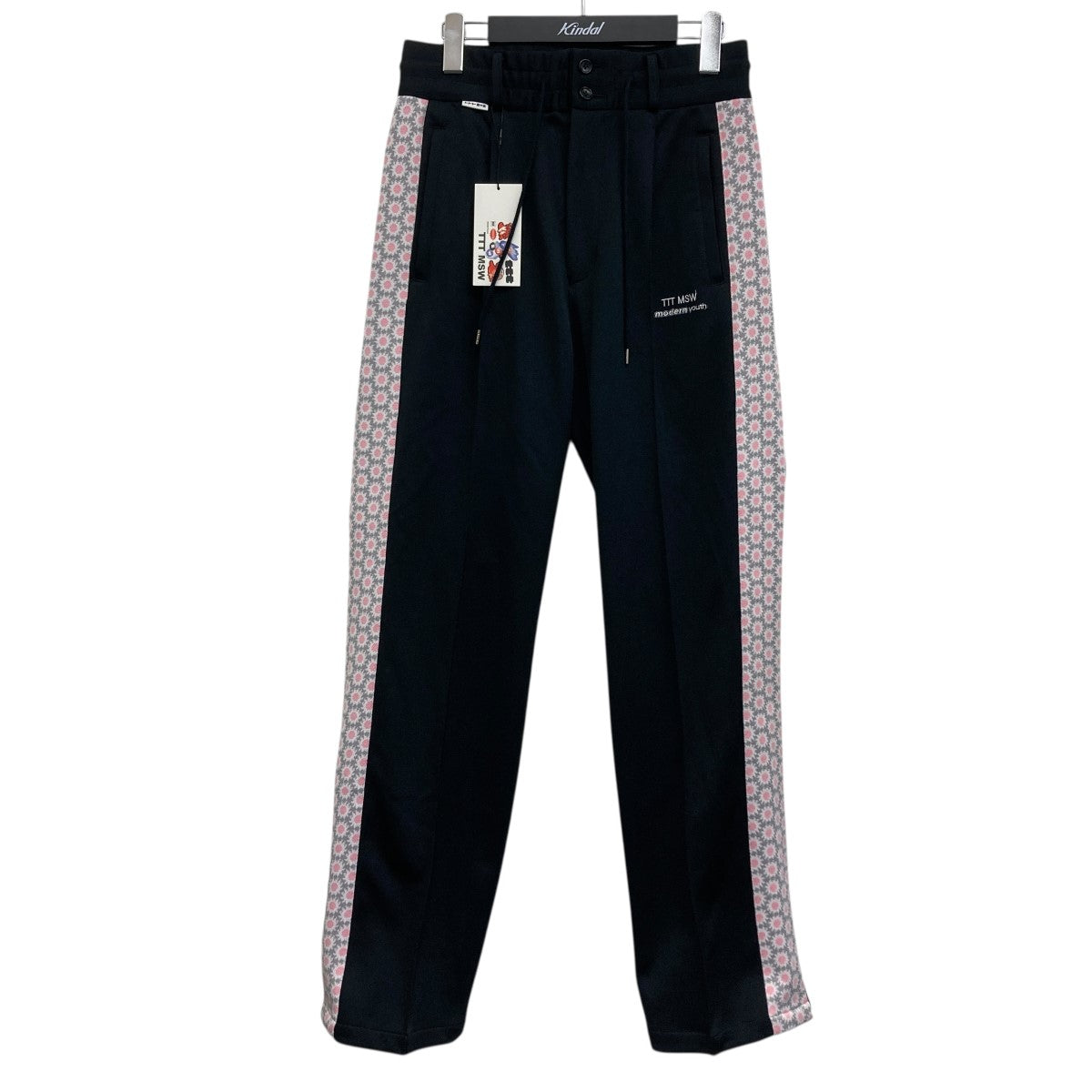 TTT MSW トラックパンツ 23ss TTT MSW ワイドトラックパンツ サイドライン ブラック/W450