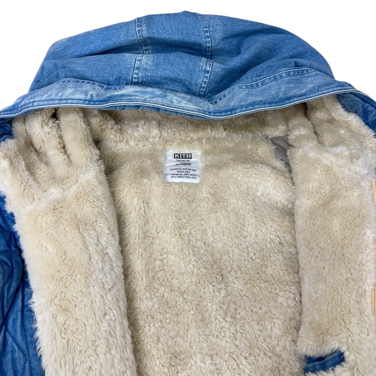 KITH×nonnative TROOPER BOA SHEARLING PARKA WASHED DENIM デニム