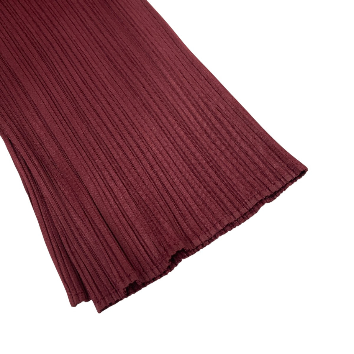 PLEATS PLEASE プリーツ　ボルドー　ノースリーブ　フリンジ PLEATS PLEASE(プリーツプリーズ) プリーツパンツ PP93-JF066 ボルドー