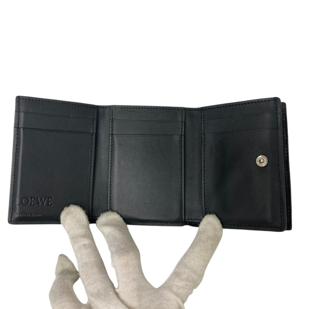 LOEWE(ロエベ) トライフォールドウォレット 062244 ブラック サイズ