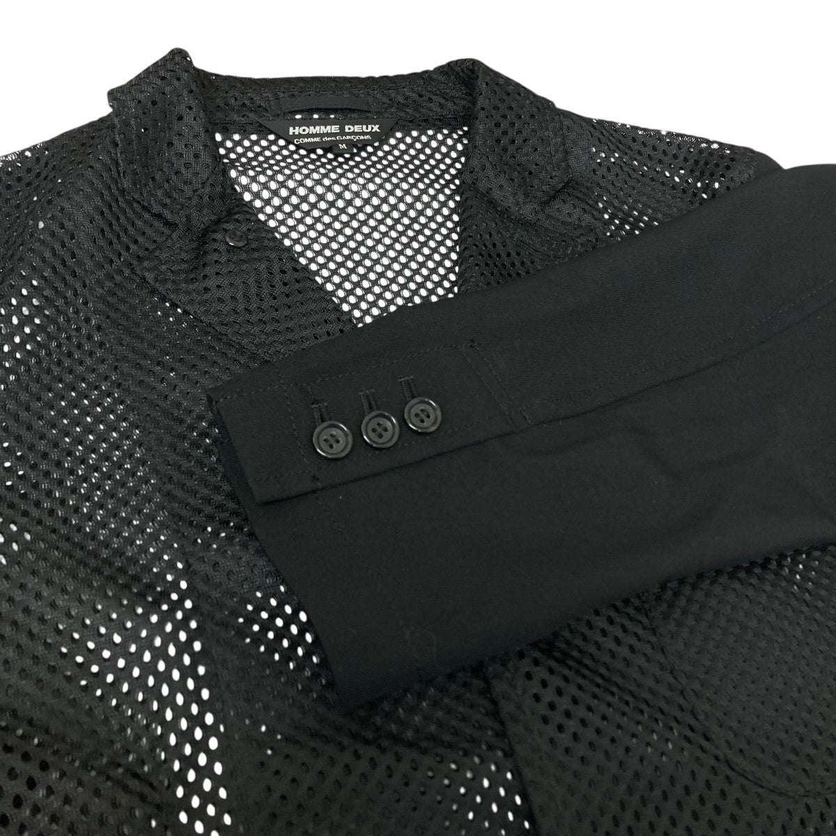 HOMME DEUX メッシュテーラードジャケット ブラック COMME des GARCONS HOMME DEUX(コムデギャルソンオムドゥ) メッシュ