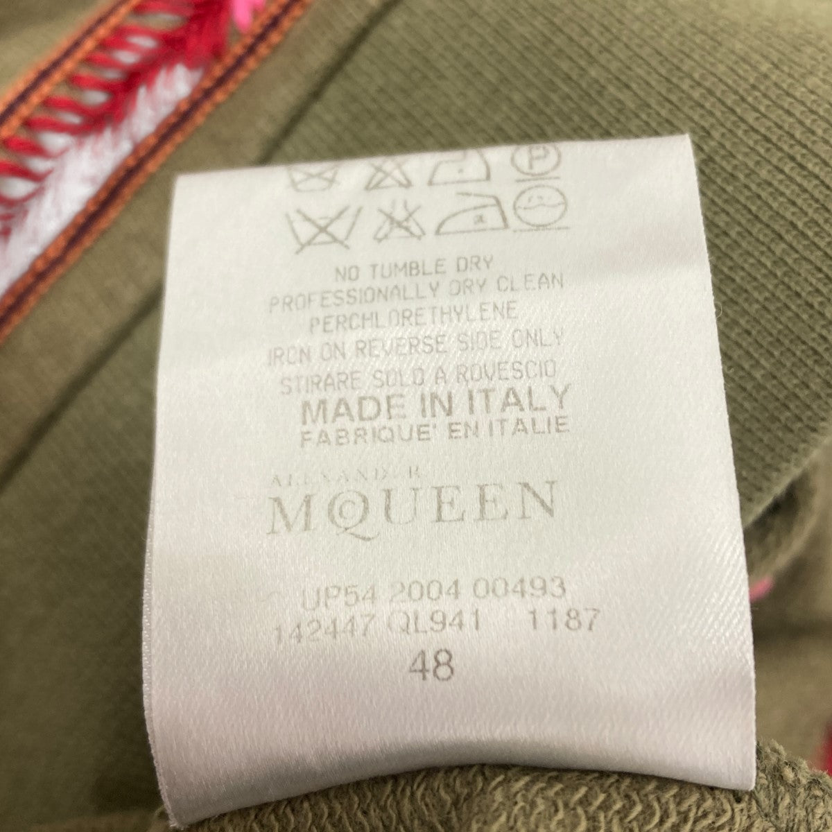 ALEXANDER McQUEEN 本人期 ミラー刺繍スウェット 古着・中古-5枚目のアイテム画像