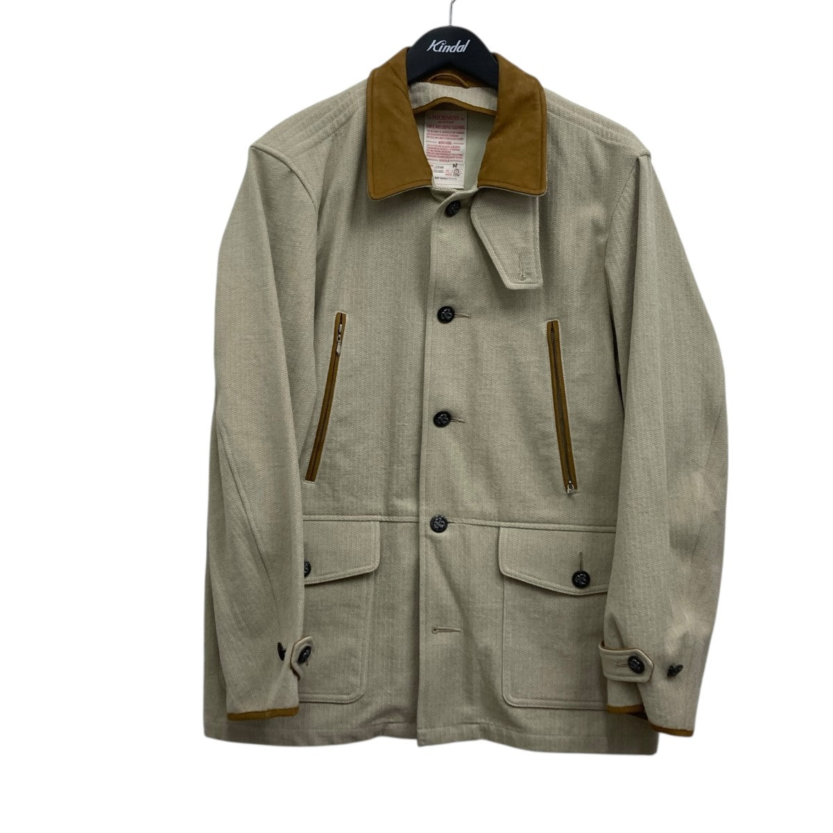 NICENESS LORAN ヘリンボンハンティングジャケット　新品未使用 NICENESS LORAN-HERRINGBONE HUNTING JACKET[KHAKI]