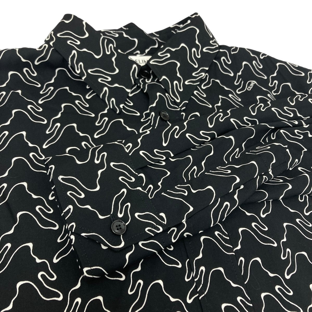 CELINE(セリーヌ) 総柄シルクシャツ 2C813977R ブラック サイズ 38