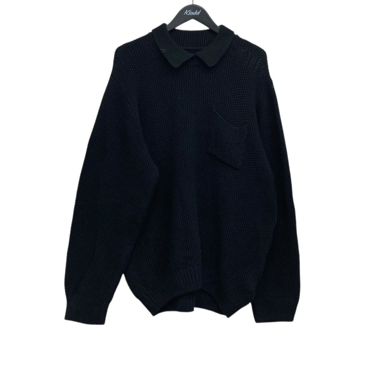 seed stitch collar sweater 襟付きローゲージニット