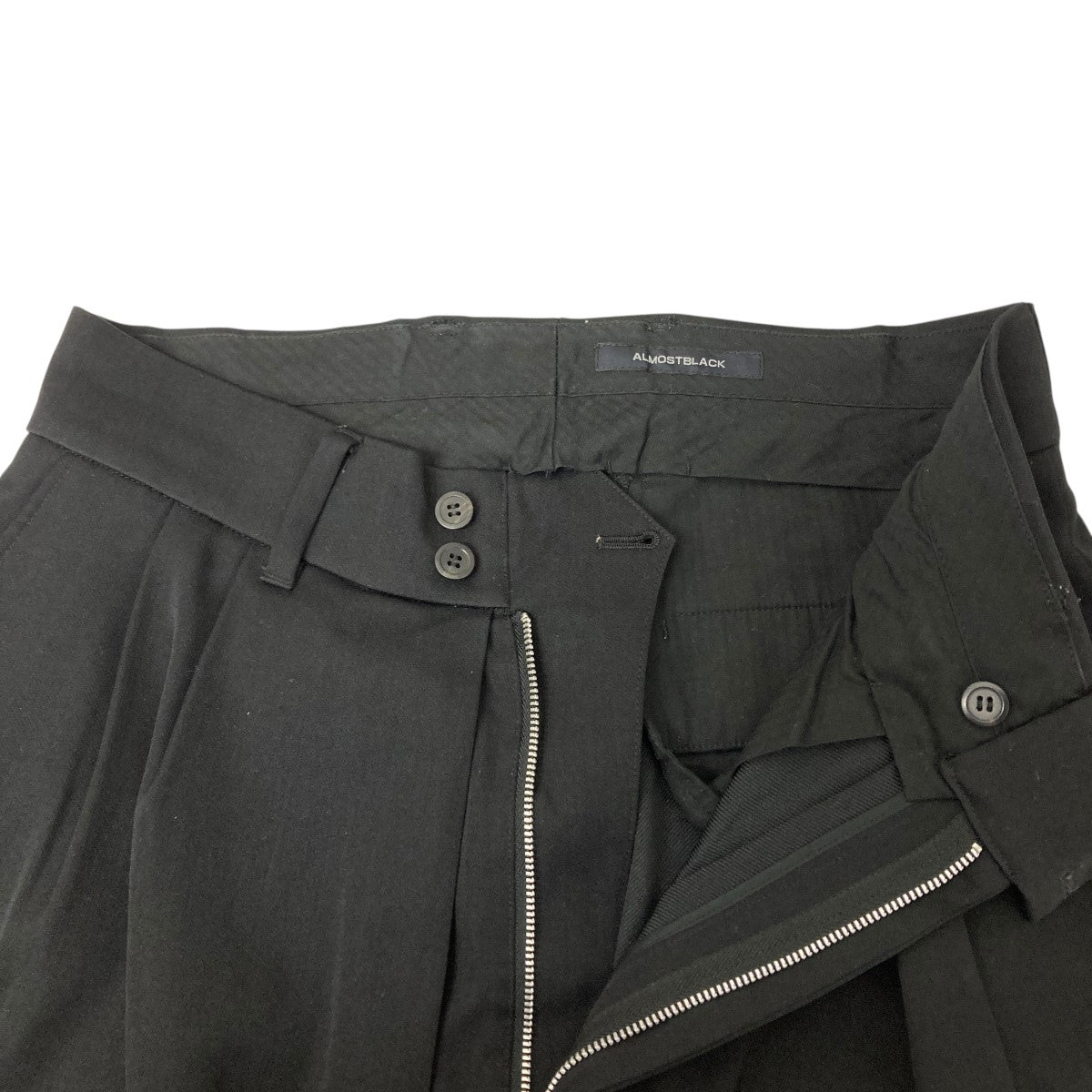 ALMOSTBLACK ジップデザインワイドパンツ 古着・中古-3枚目のアイテム画像