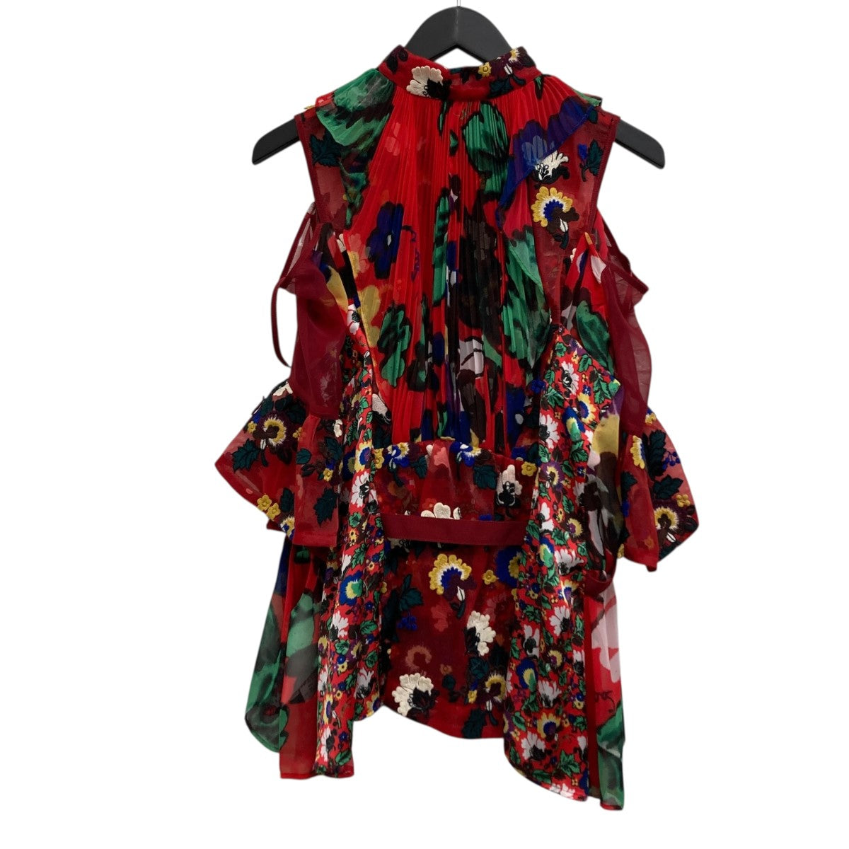 sacai プリーツレースブラウス 古着・中古-2枚目のアイテム画像