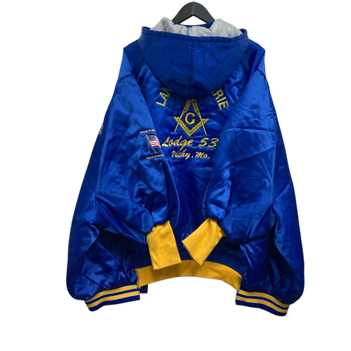 77circa(ナナナナサーカ) リメイクフーディスタジャン ブルー×イエロー