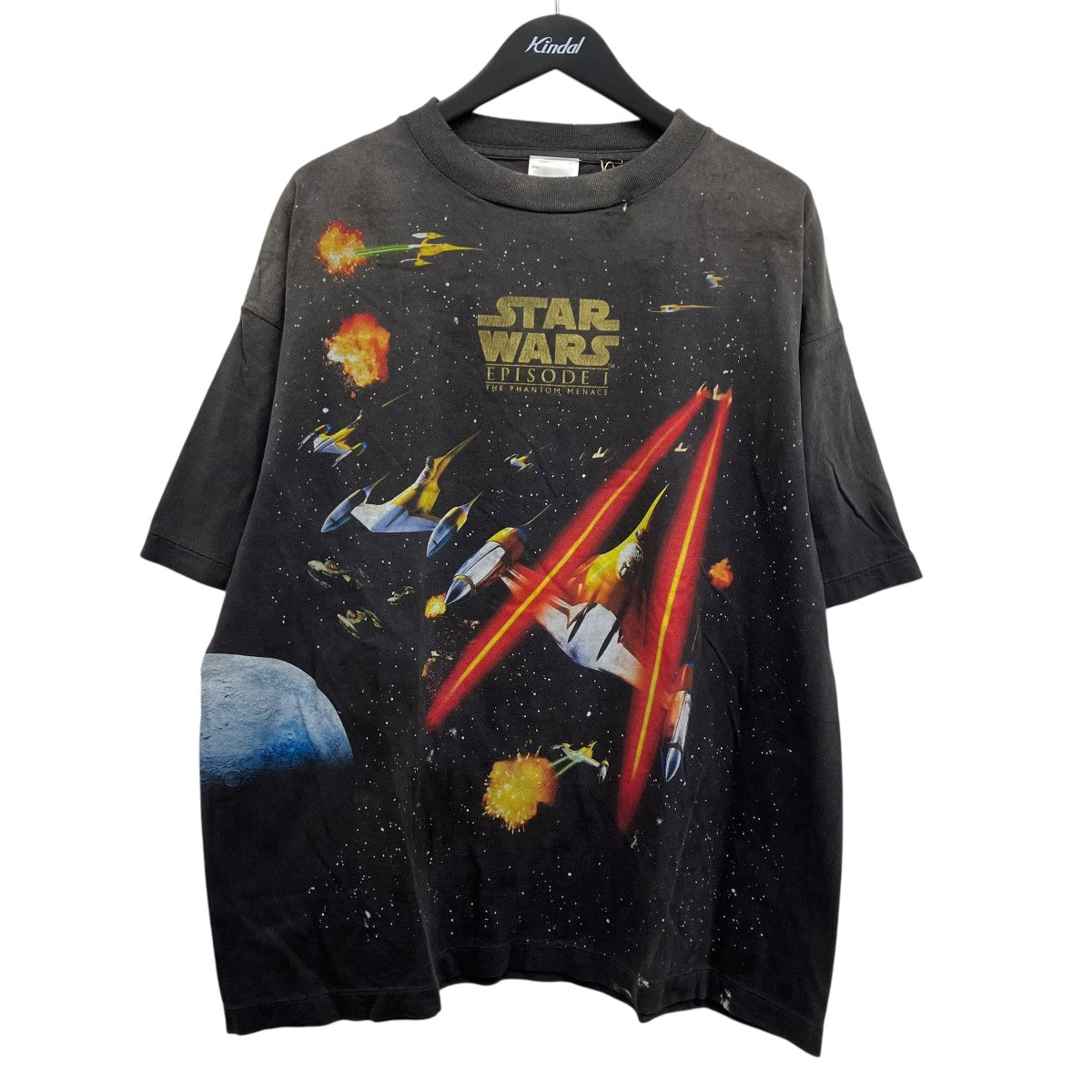 SAINT MICHAEL 25SSSS TEE LOSTBOYS ヴィンテージ加工両面プリントクルーネック半袖Tシャツ 古着・中古-1枚目のアイテム画像