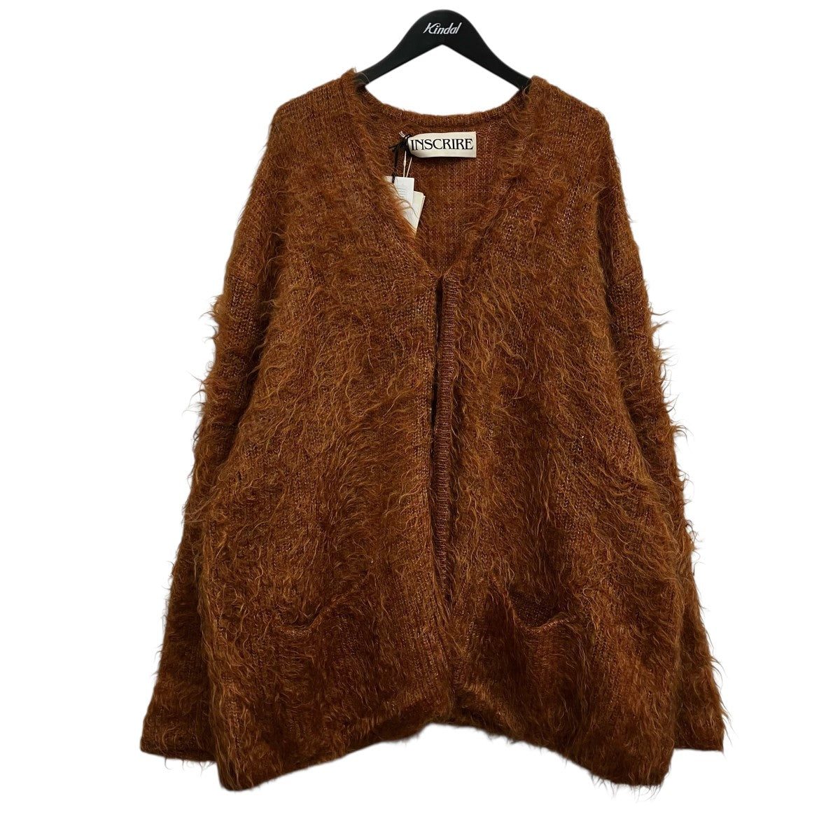 INSCRIRE SHAGGY V―NECK CARDIGAN シャギーカーディガン 古着・中古-1枚目のアイテム画像