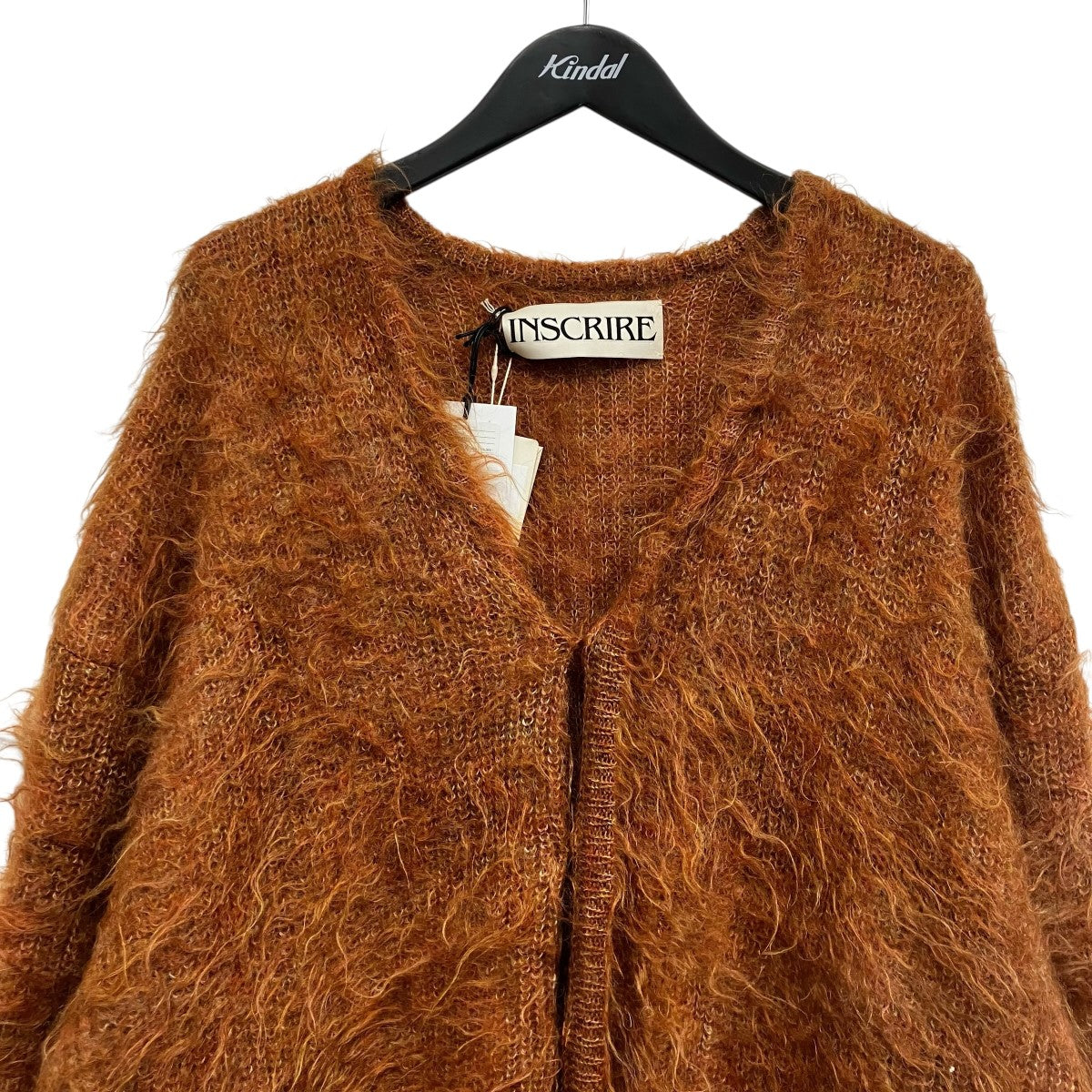 INSCRIRE SHAGGY V―NECK CARDIGAN シャギーカーディガン 古着・中古-3枚目のアイテム画像