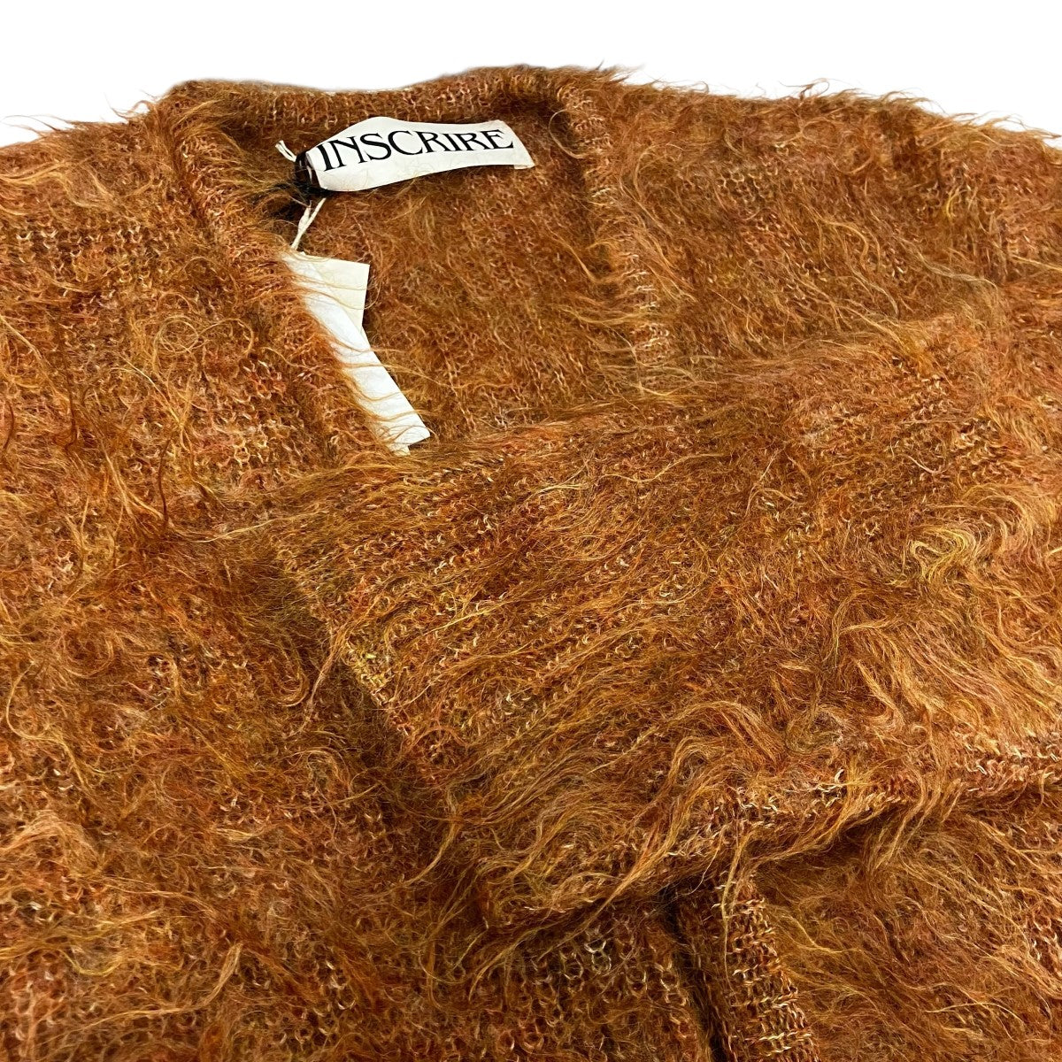 INSCRIRE SHAGGY V―NECK CARDIGAN シャギーカーディガン 古着・中古-4枚目のアイテム画像
