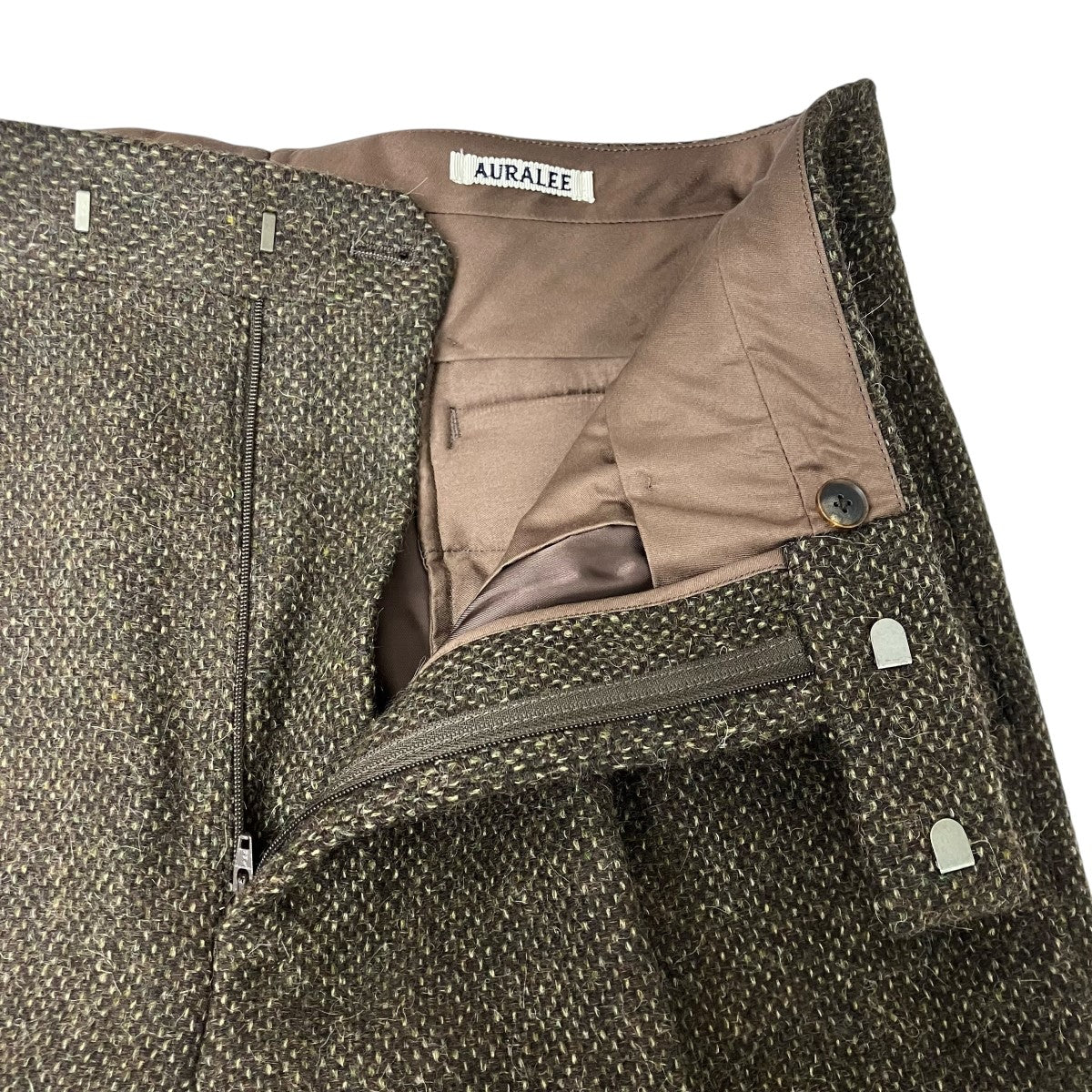 LAMA SHETLAND WOOL TWEED SLACKS ウールスラックス