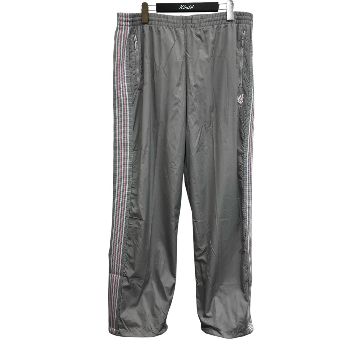 Needles×PAPER GIRL×BEAMS トラックパンツ グレー×ピンク サイズ XL