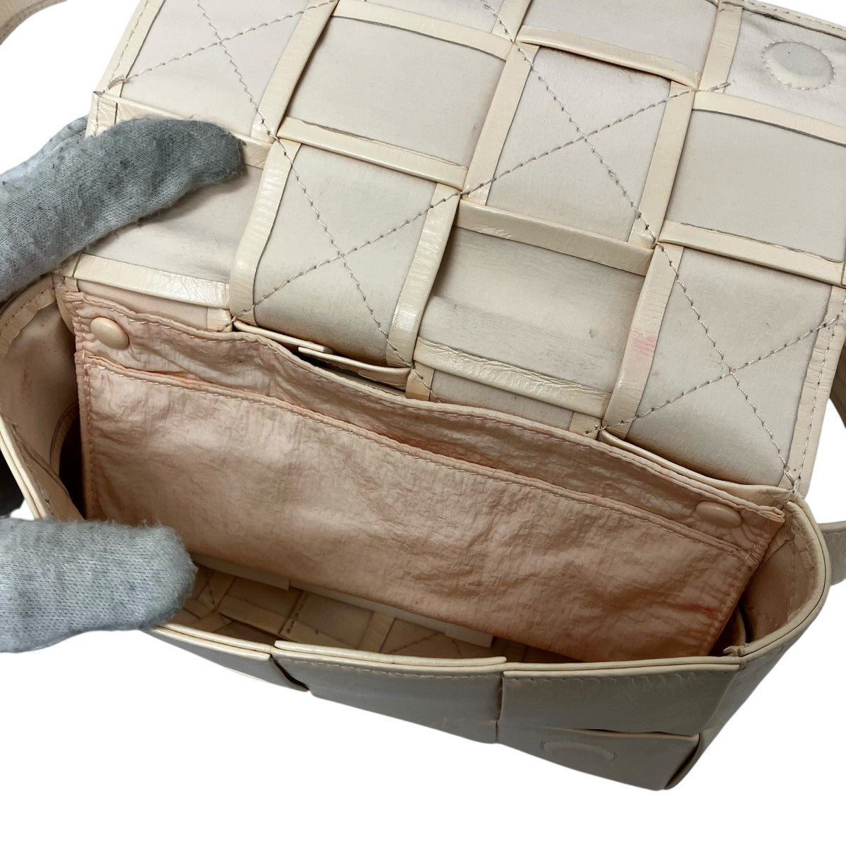 BOTTEGA VENETA CASSETTE BAG MELON WASHEDカセットショルダーバッグ 古着・中古-6枚目のアイテム画像