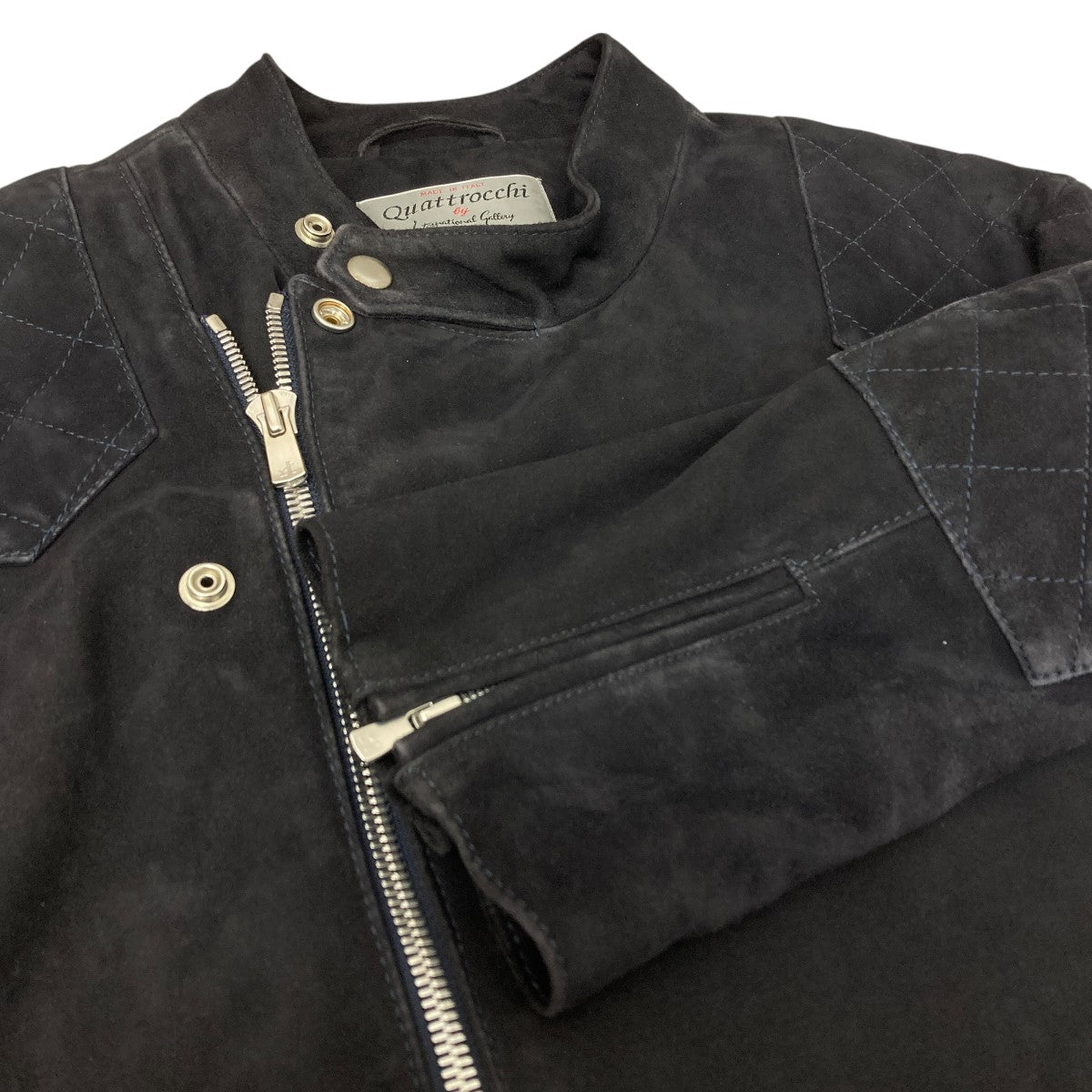 quattrocchi(クアトロッキ) ライダースジャケット ブラック サイズ 50