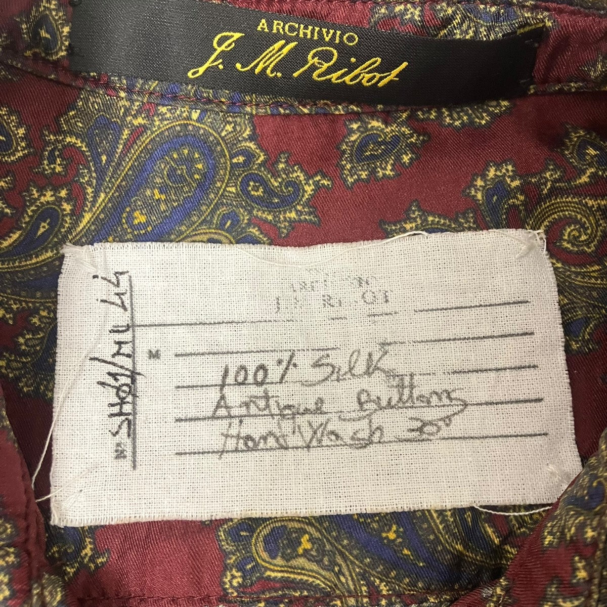 ARCHIVIO J．M．Ribot ハンドペイントシルクシャツ 古着・中古-5枚目のアイテム画像