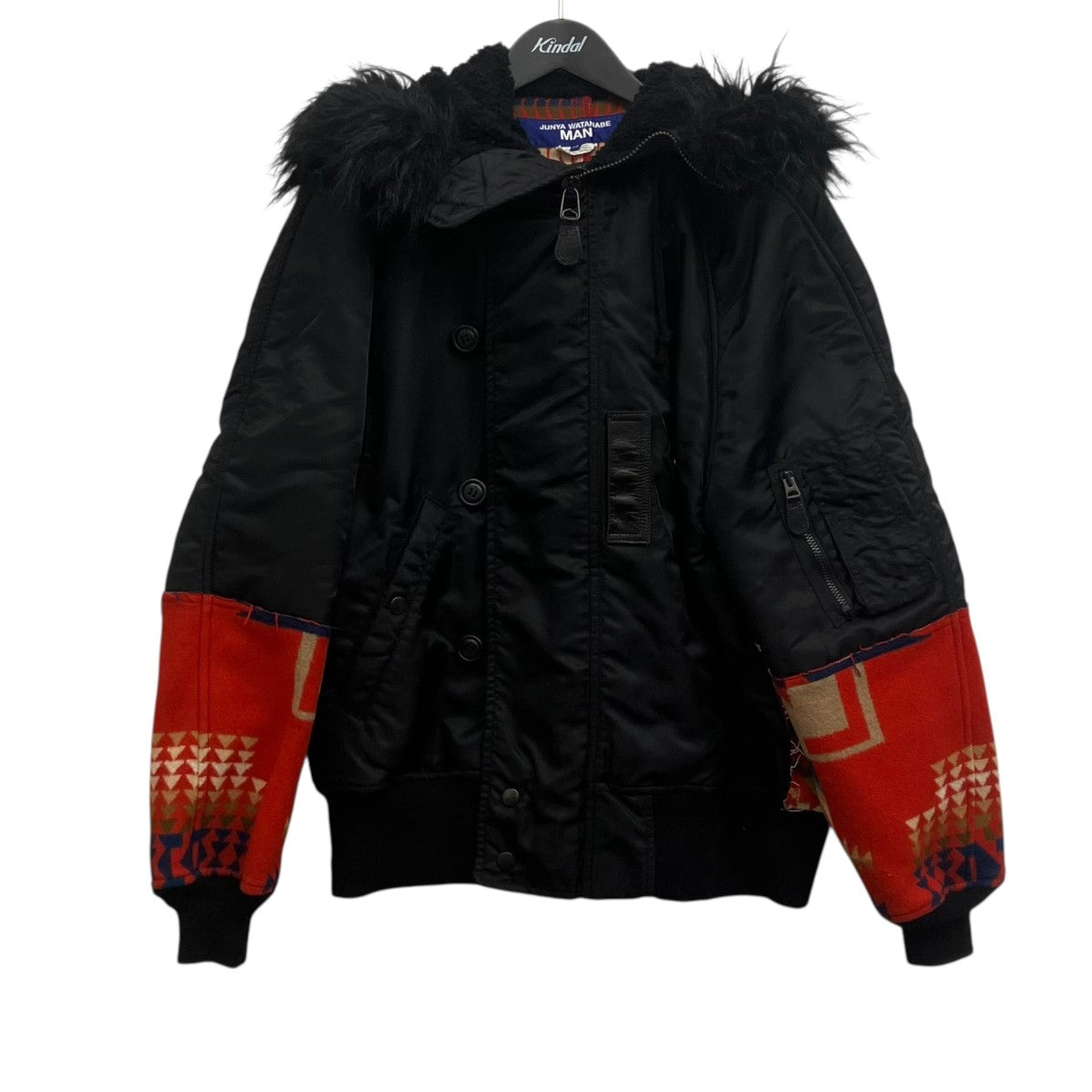 CDG JUNYA WATANABE MAN×PENDLETON ドッキングミリタリージャケット 古着・中古-1枚目のアイテム画像