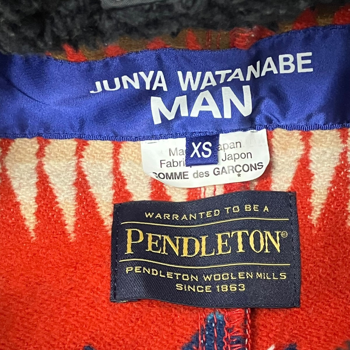 CDG JUNYA WATANABE MAN×PENDLETON ドッキングミリタリージャケット 古着・中古-5枚目のアイテム画像
