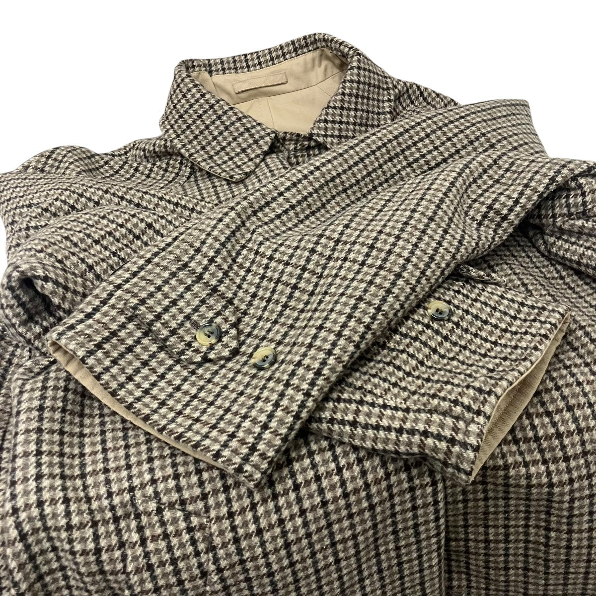 Reversible Houndstooth Overcoat Tan 千鳥格子 リバーシブルオーバーコート