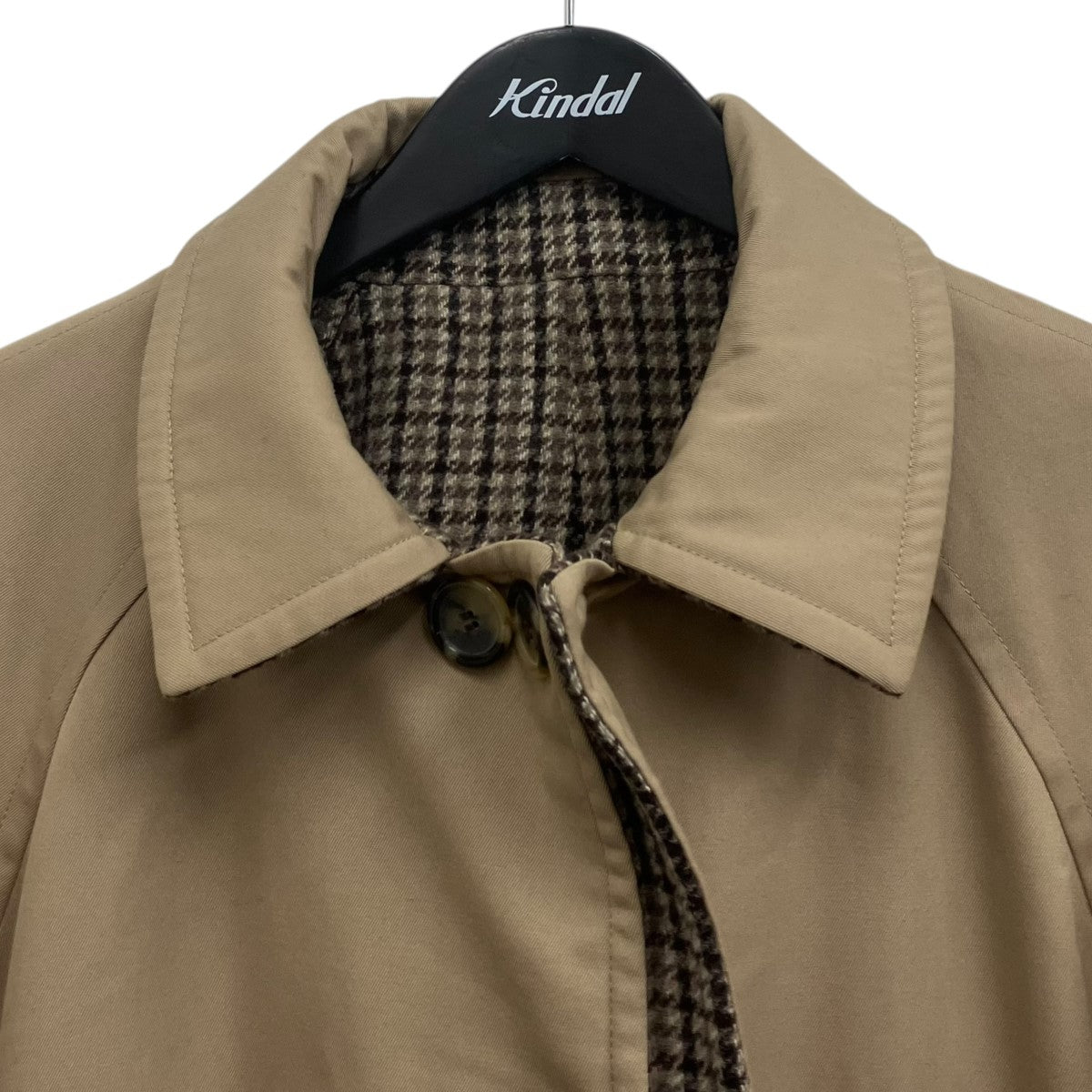 Reversible Houndstooth Overcoat Tan 千鳥格子 リバーシブルオーバーコート