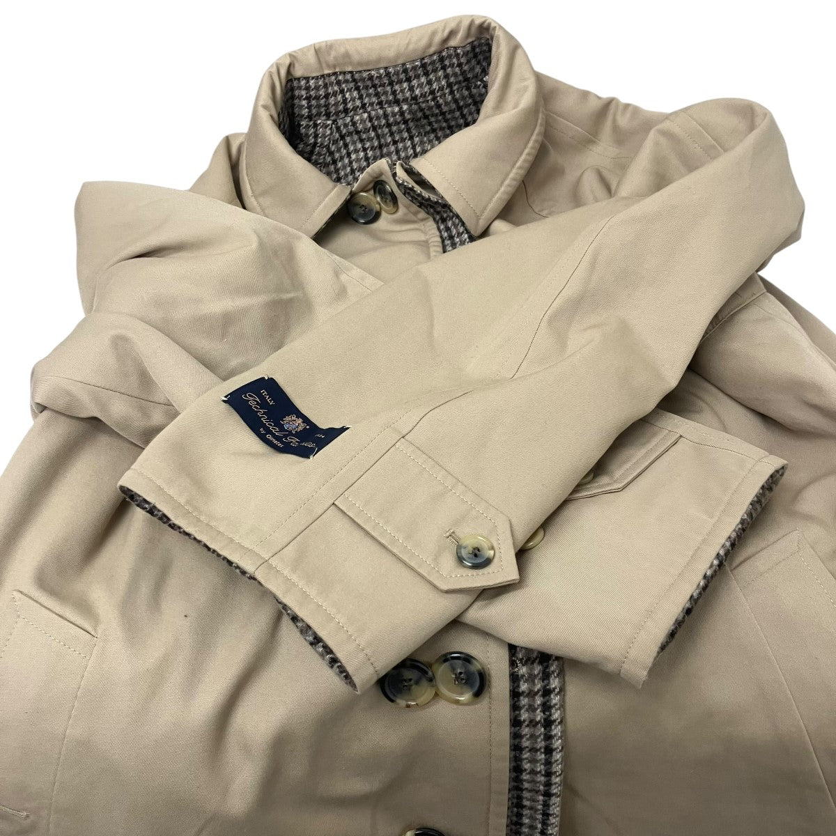 Reversible Houndstooth Overcoat Tan 千鳥格子 リバーシブルオーバーコート