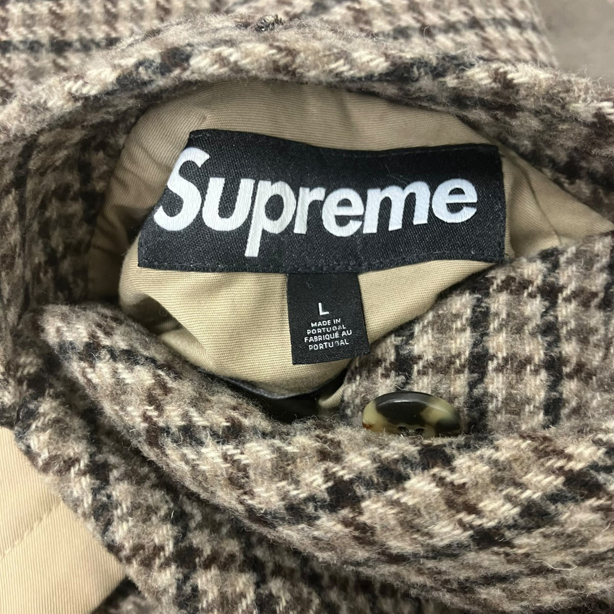 Reversible Houndstooth Overcoat Tan 千鳥格子 リバーシブルオーバーコート