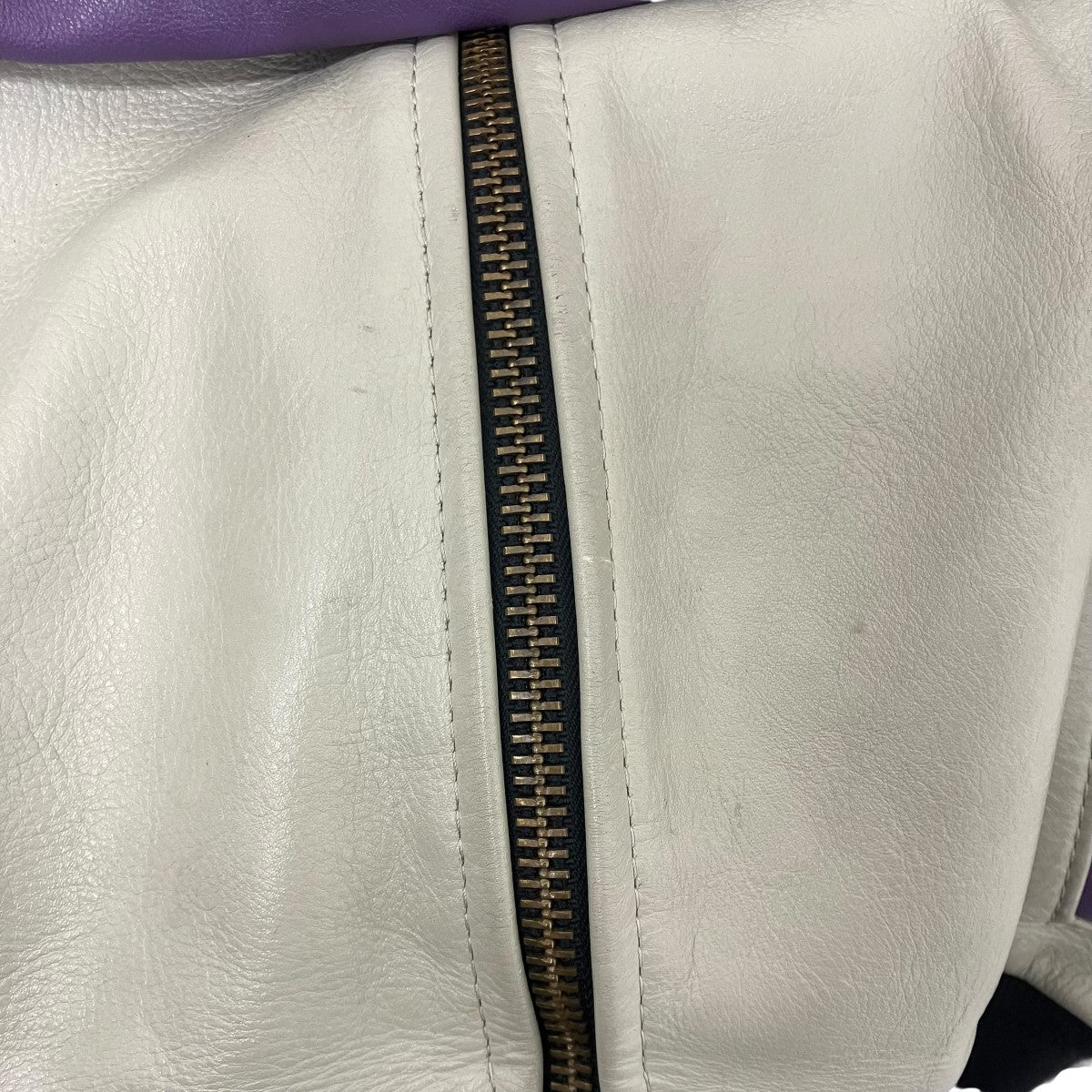 VANSON(バンソン) レザージャケット グレー×パープル サイズ 38