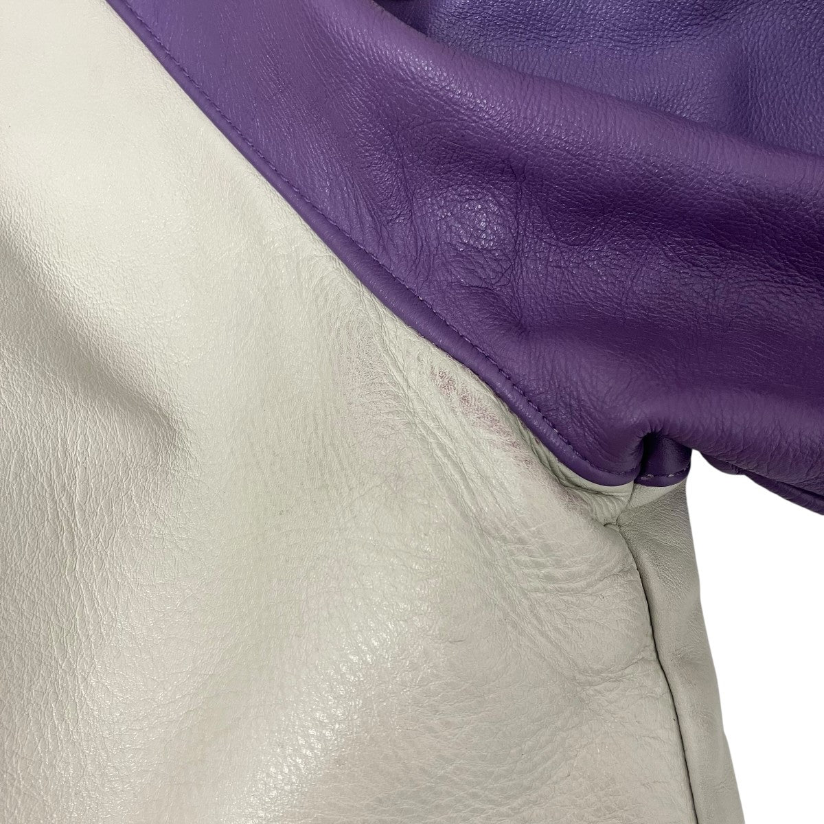 VANSON(バンソン) レザージャケット グレー×パープル サイズ 38