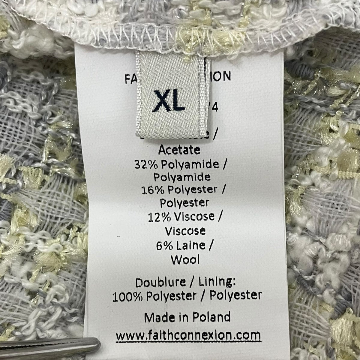 FAITH CONNEXION TWEED OVERSHIERT LIGHT GREYオーバーシャツX180T00574 古着・中古-6枚目のアイテム画像