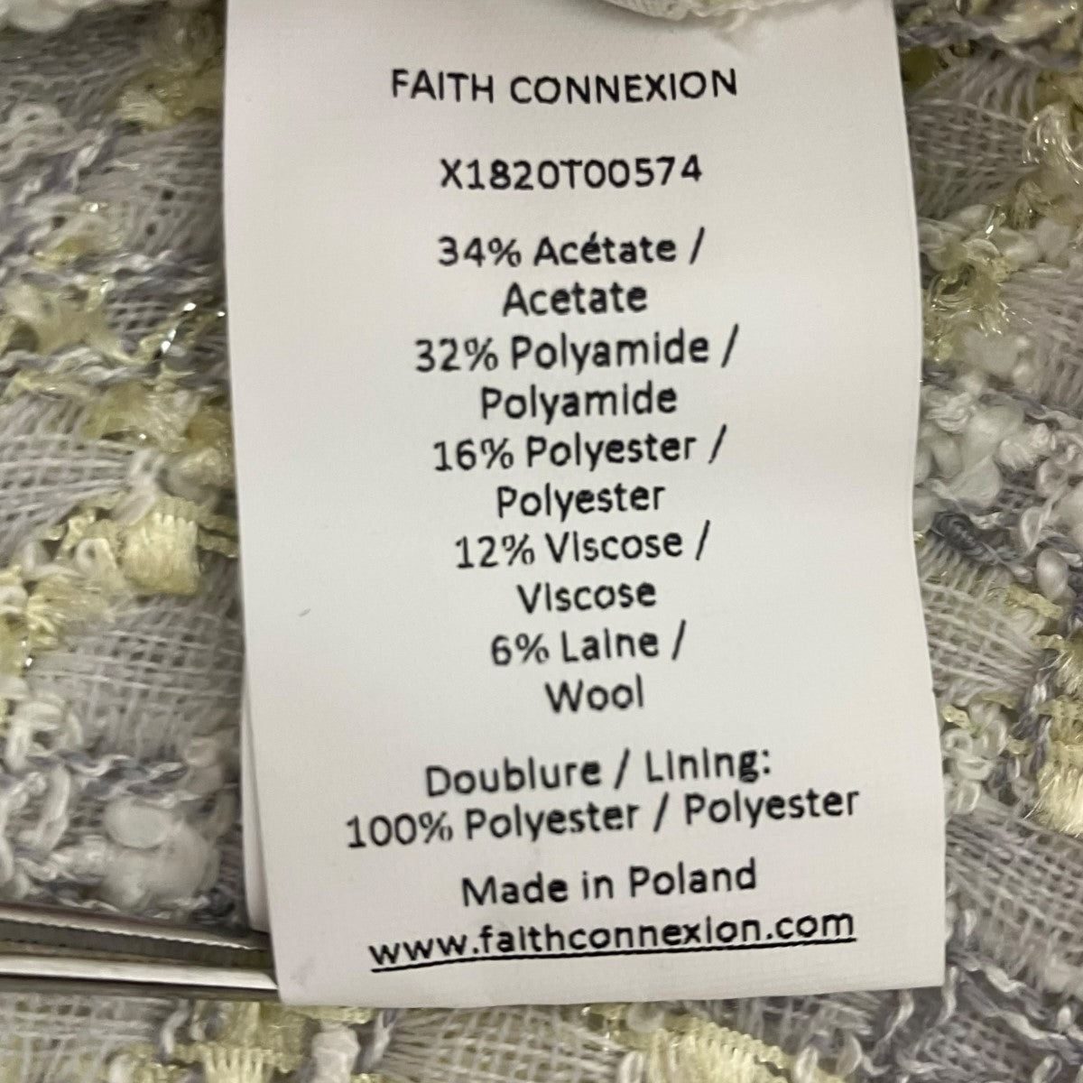 FAITH CONNEXION TWEED OVERSHIERT LIGHT GREYオーバーシャツX180T00574 古着・中古-7枚目のアイテム画像