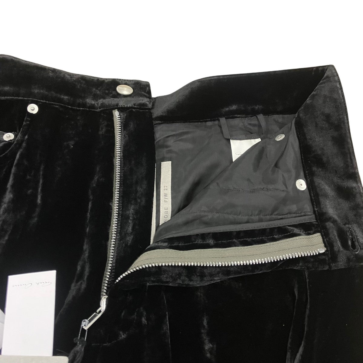 RICK OWENS ボランベルベットブーツカットパンツ 古着・中古-4枚目のアイテム画像
