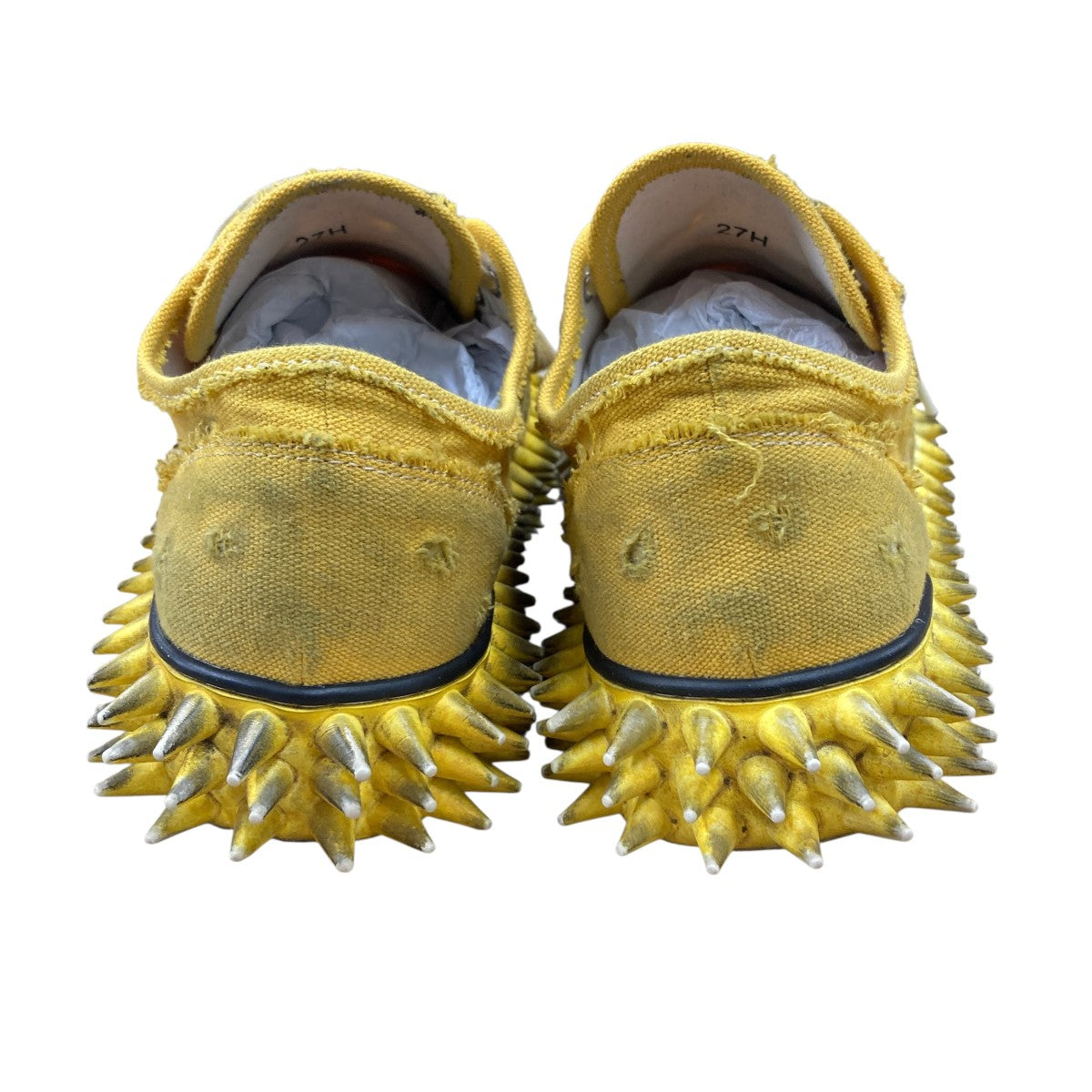 doublet Dirty Spike Toe Cap Canvas Sneaker Yellow スパイクデザインスニーカー 古着・中古-2枚目のアイテム画像