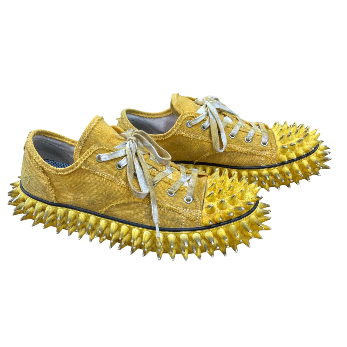 doublet Dirty Spike Toe Cap Canvas Sneaker Yellow スパイクデザインスニーカー 古着・中古-3枚目のアイテム画像