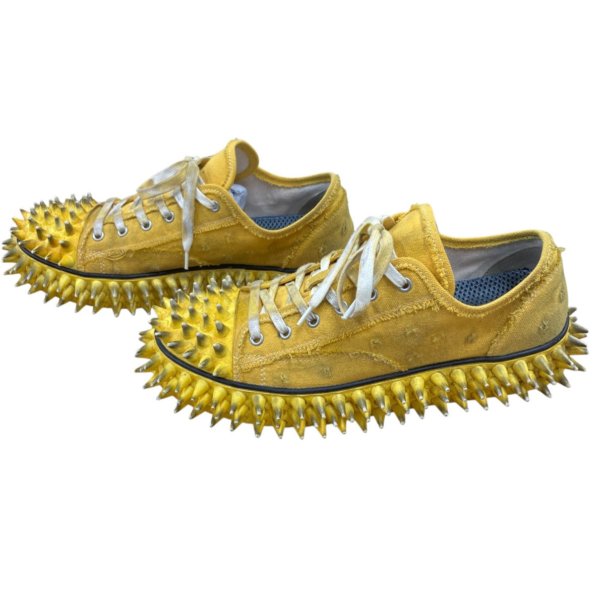 doublet Dirty Spike Toe Cap Canvas Sneaker Yellow スパイクデザインスニーカー 古着・中古-4枚目のアイテム画像