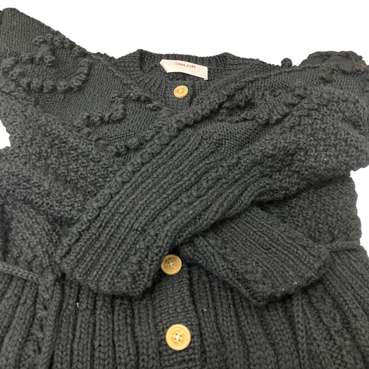 SIIILON BIG LOVE KNIT デザインカーディガン 古着・中古-4枚目のアイテム画像