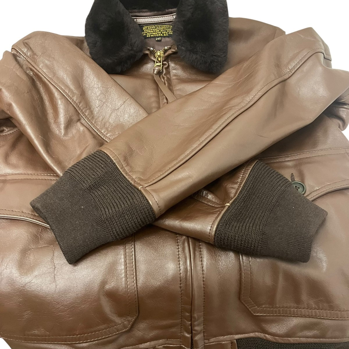 us authentic G-1 MADE IN USA レザージャケット 古着・中古-4枚目のアイテム画像