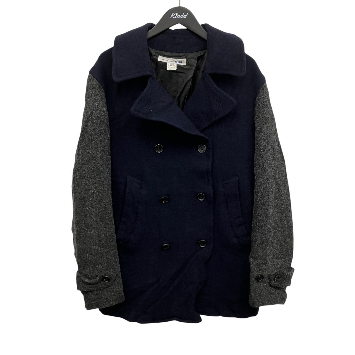 wool nylon medium tweed garment treated COAT 切替ウールナイロンコート