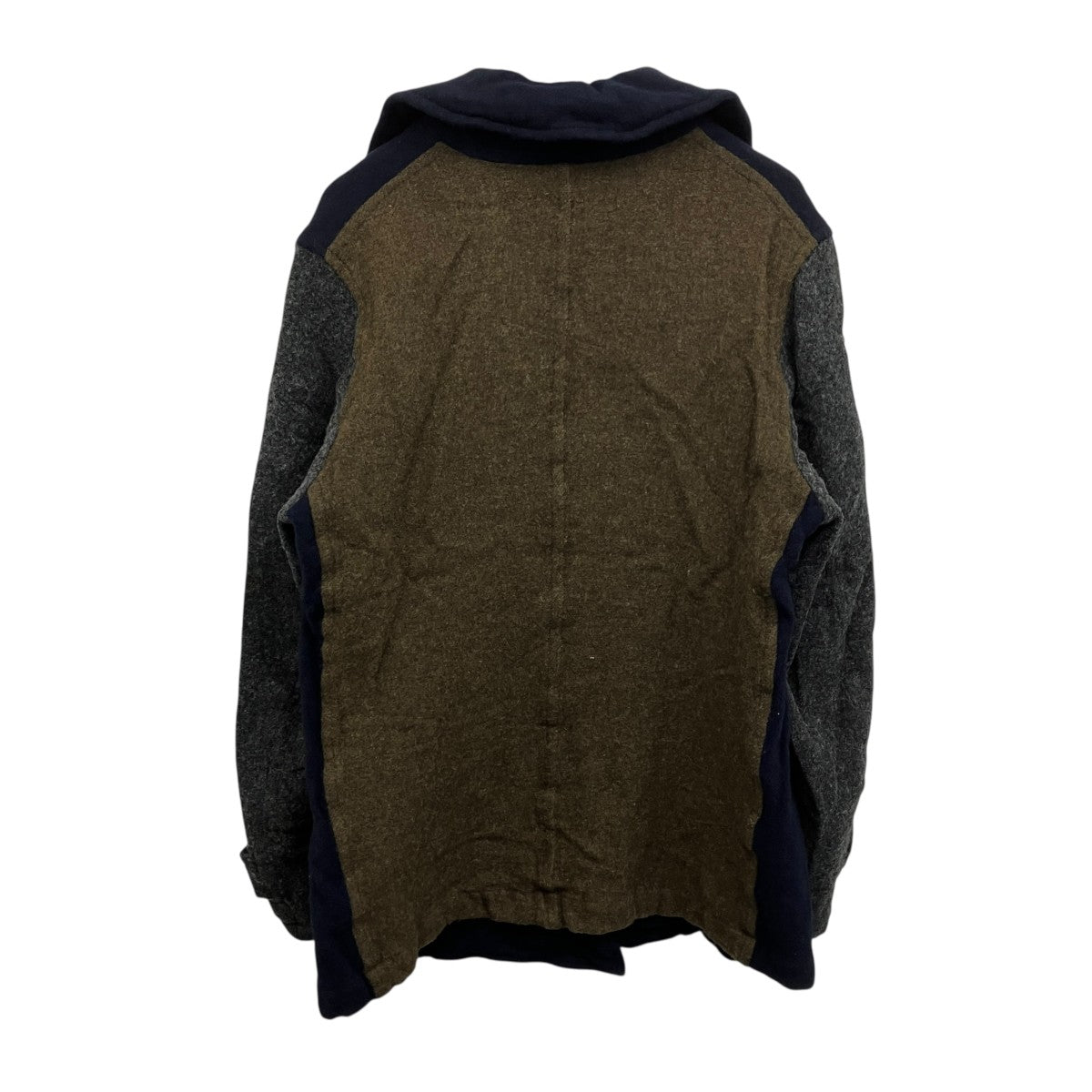 wool nylon medium tweed garment treated COAT 切替ウールナイロンコート