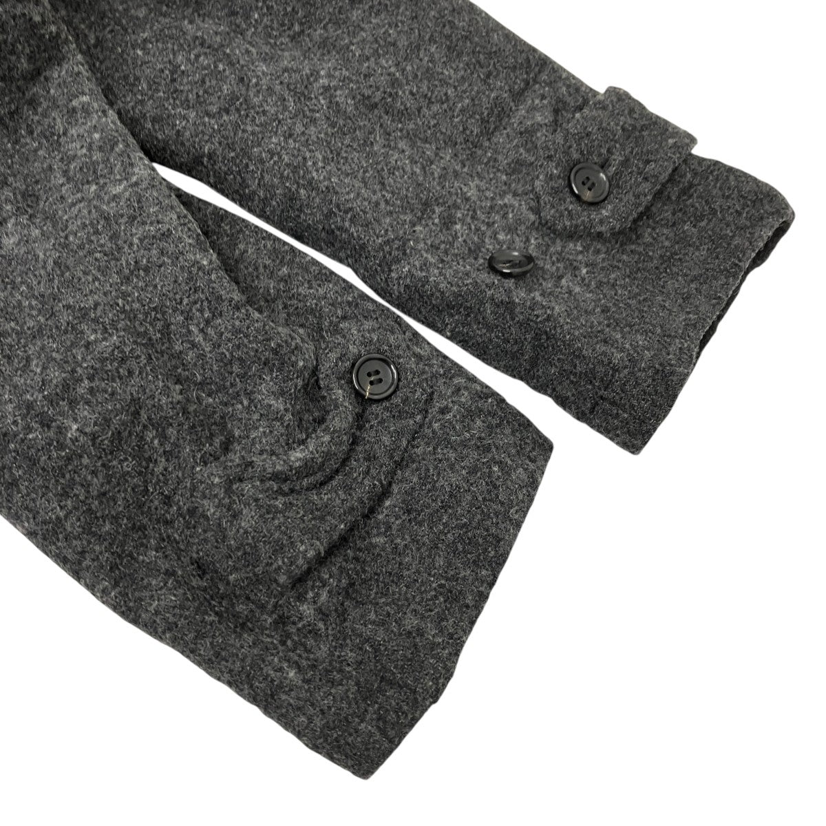 wool nylon medium tweed garment treated COAT 切替ウールナイロンコート