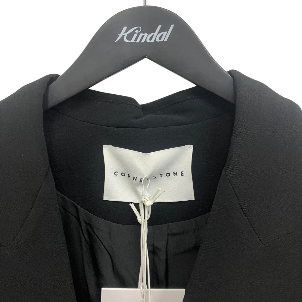 CORNERSTONE(コーナーストーン) ノーカラージャケット ブラック サイズ